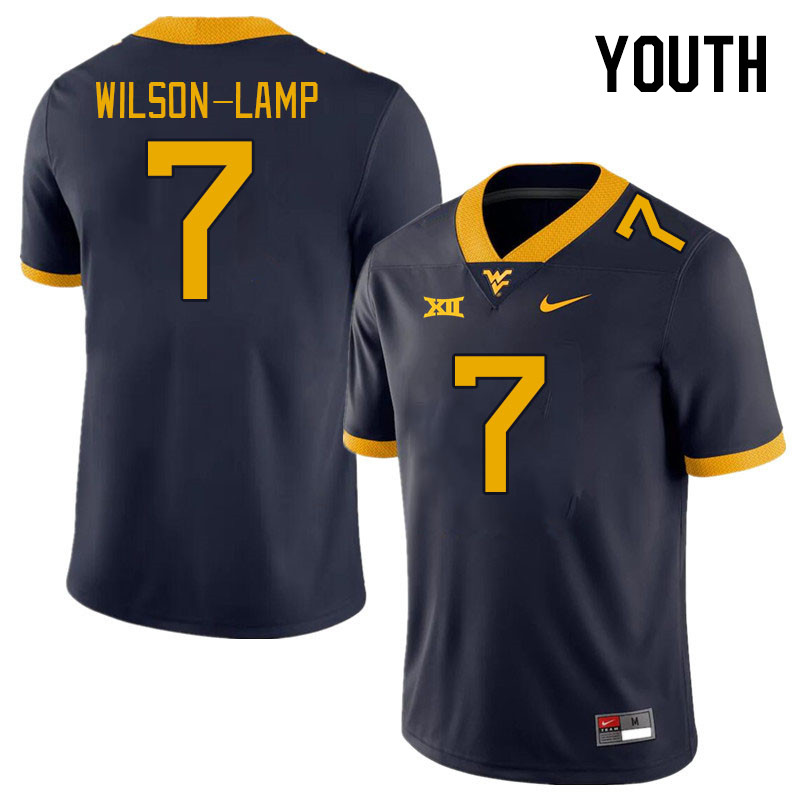 Youth #7 Andrew Wilson-Lamp West Virginia Mountaineers College Football Jerseys Stitched Sale-Navy